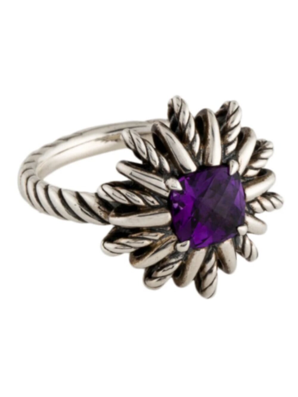 DAVID YURMAN amethyst STARBURST ring, Sz 6.25